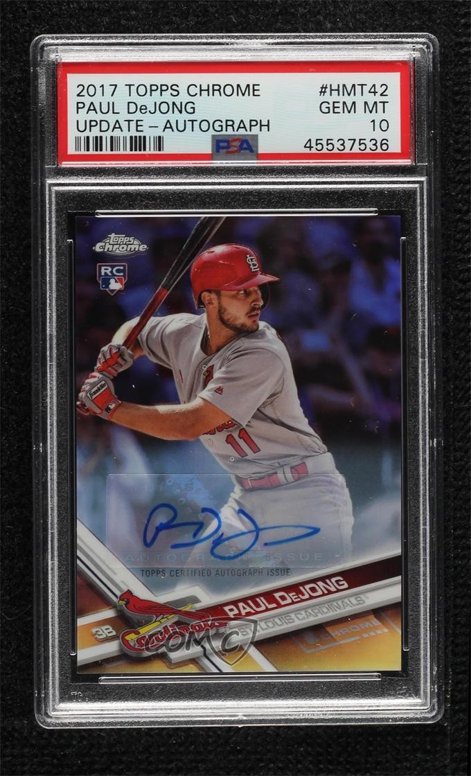 2017 Topps Chrome Update Target Exclusive Refractor Paul DeJong PSA 10 Auto 16in