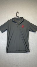 Indiana Hoosiers Shirt Mens Medium Gray NCAA College Basketball Polo Golf