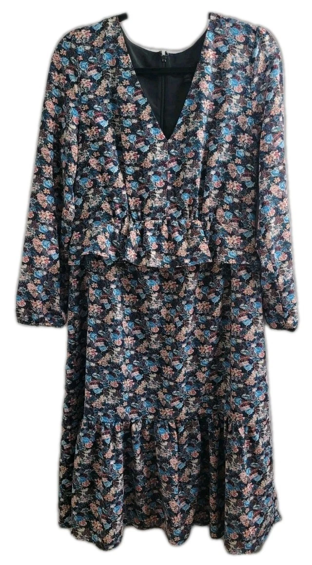 j crew embroidered long sleeve midi dress Jo Denim Patchwork Overall Maxi Dress Oddi – Lena Layne main image 0