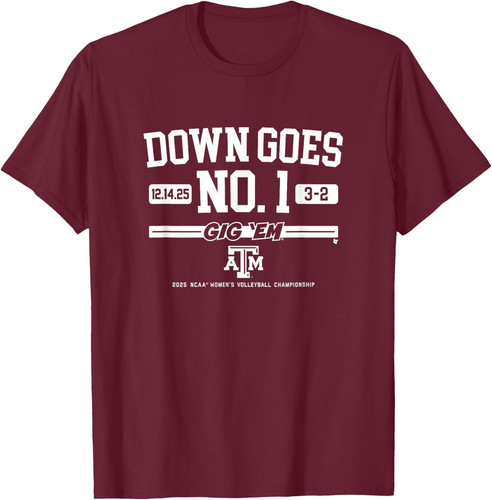 Texas A&M Aggies - Down Goes No. 1 - NCAA Voll T-Shirt Sweatshirt