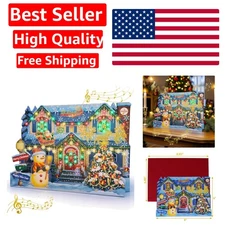 Christmas Cards, Light and 3 Christmas Music Merry Christmas Card, 3D Pop Up Chr