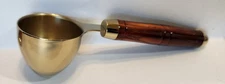 Stainless Steel Scoop w/Hand-turned Wood Handle for Ground Coffee Espresso  - 2T