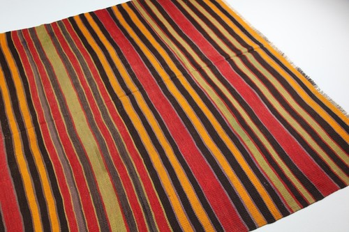 Kilim a Mano Turco Tejido a Mano Único en su Clase-Auténtico Kilim a Rayas - Imagen 9 de 11