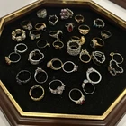 Vintage Costume Jewelry Ring Collection Lot 30+ Rhinestone Pearl