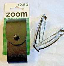 Zoom Reading Glasses Unisex Compact Folding W/ Case 2.50 NEW