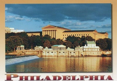 VEREINIGTE STAATEN POSTKARTE Philadelphia Art Museum Pennsylvania USA Wyco Farbe