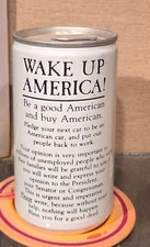 1982 WAKE UP AMERICA BOTTOM OPEN GENERIC STAY TAB BEER CAN PEARL BRWG TEXAS