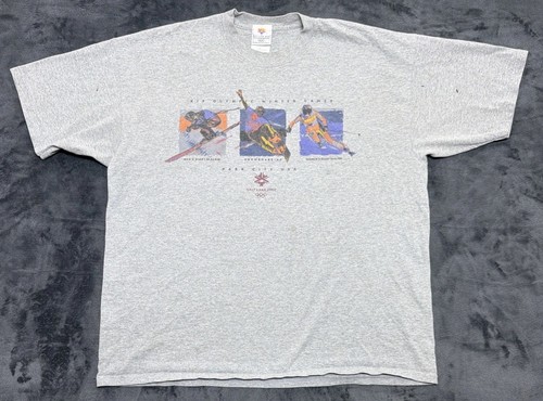 Vintage 2002 Olympic Winter Games T-Shirt. Salt Lake Park City, Gray Sz. XXL.