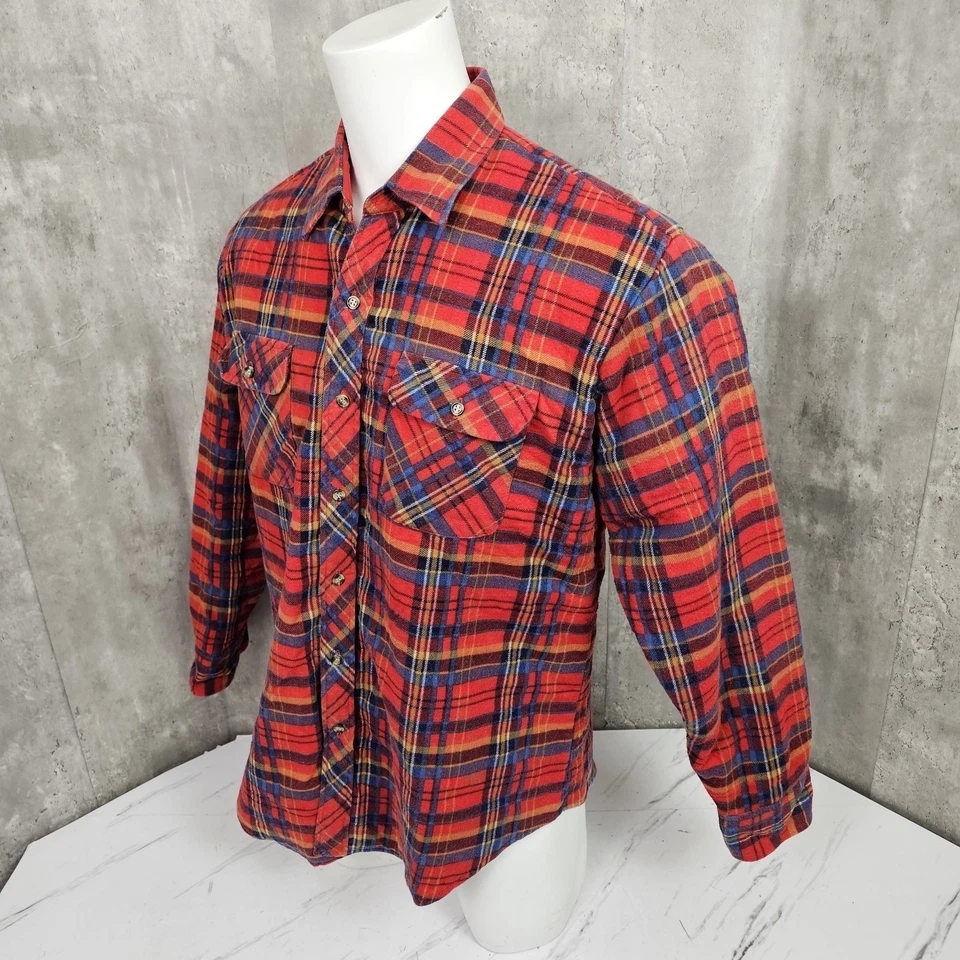 Vintage 90s Northwest Territory Red Plaid Quilted Flannel Shirt Jacket Workwear - Image 4 of 4