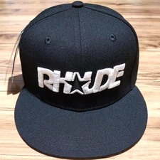 Rhude X Starter Black Label The Natural Snapback Cap Black Hat World White Logo
