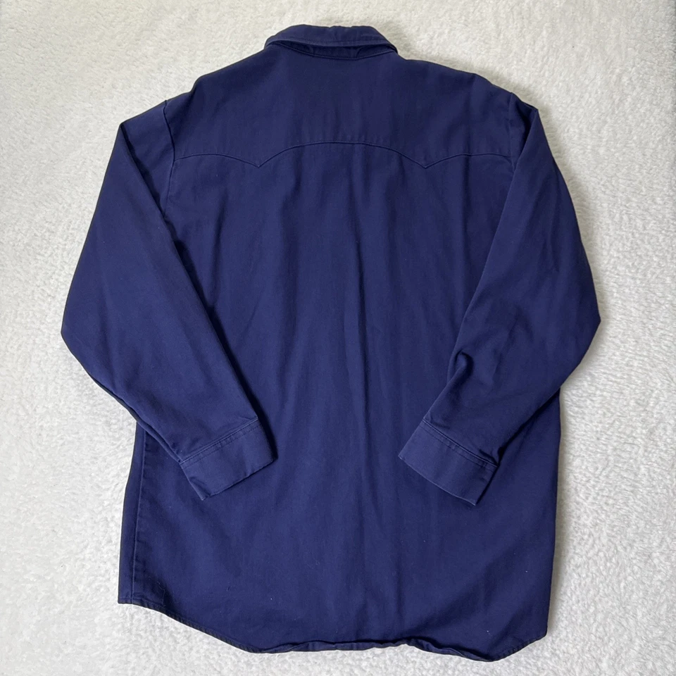 Workrite FR Indura Westex Snap Button Long Sleeve Shirt 50 XL Blue HRC 2 - Image 3 of 4
