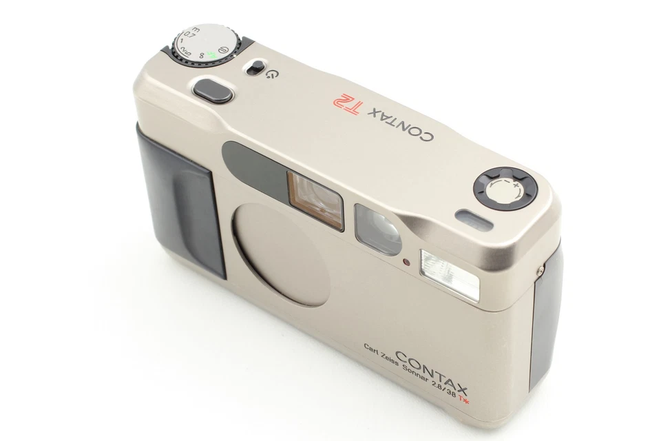 [COMO NUEVO con correa] Cámara fotográfica compacta Contax T2 Titan plateada 35 mm apuntar y disparar de JAPÓN - Imagen 3 de 4