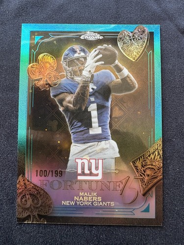 2025 Topps Chrome - Fortune 15 Malik Nabers #F15-15 Aqua Refractor /199