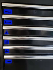 Tool Box Labels Organization, Kaizan Tool Chest Decals Decor - Blue