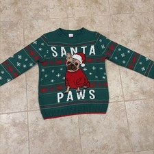 Santa Paws Sweatshirt Youth Large 10-12 holiday time