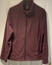 Lands End Everyday Fleece 100 Full Zip Jacket Boysenberry Women s SZ XL