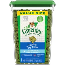 FELINE GREENIES Tempting Tuna Dental Cat Treats 9.75oz Crunchy Bite Size Snacks