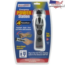 4 Function Emergency Power Flashlight Radio Siren Cell Phone Charger Hand Crank