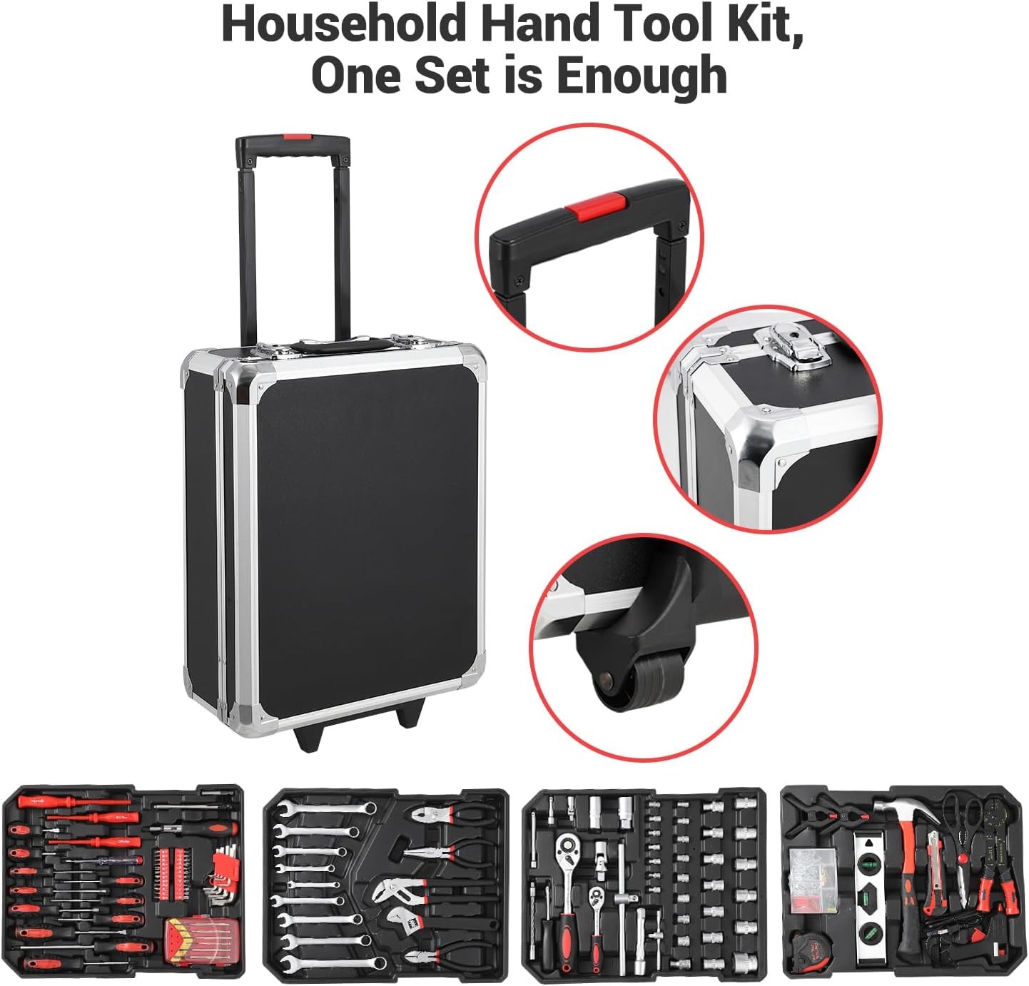 800 PCS Tool Set Mechanics Tool Kit Wrenches Socket Repair Tool Trolley Case Box