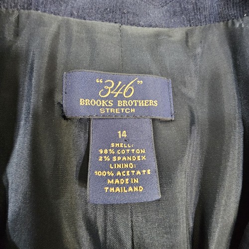 Veste blazer femme Brooks Brothers 346 bleu marine velours côtelé taille 14 coupe stretch - Photo 4/11