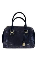 New Cole Haan Blue Leather Satchel Bag Medium Size
