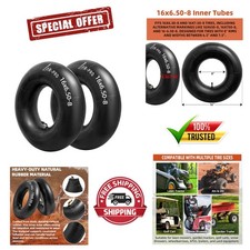 2-Pack Heavy-Duty Inner Tubes 16x6.50-8 with TR-87 Valve for All-Terrain Use