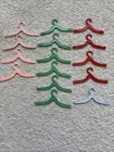 Barbie 1960's VINTAGE Hard Plastic Hangers Blue Pink Red Green Lot of 15