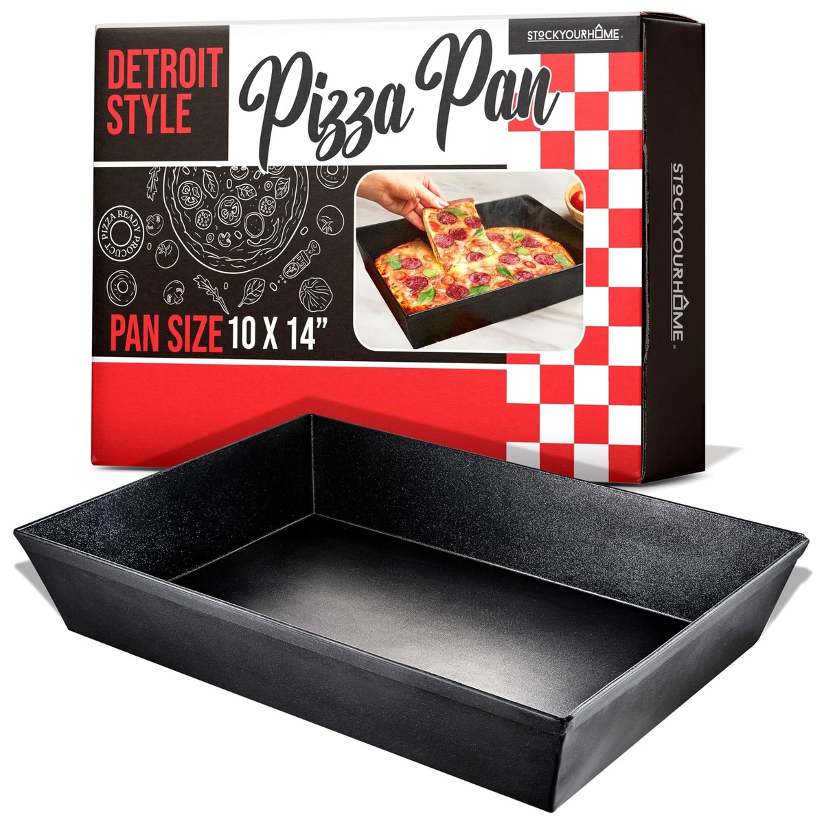 10x14 Detroit Style Pizza Pan - Non-Stick Coated Deep Dish Pizza