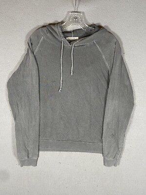 MARINE LAYER WOMEN S L/S FLEECE PULLOVER HOODIE GREY SIZE LARGE L