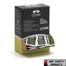 PYRAMEX LCT100 LENS CLEANING WIPES TOWELETTES ANTI-FOG ANTI-STATIC (100 PER BOX)