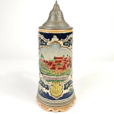 Western Germany Stein Swiss Music Box Trinket Trink Bruderlein