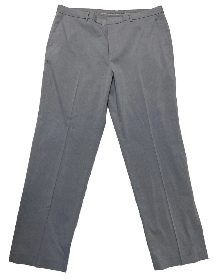 Pantalones Calvin Klein Para Hombre 38/32 Gris Rayas Vestido Ligero Negocios Carrera Foto 2 de 4