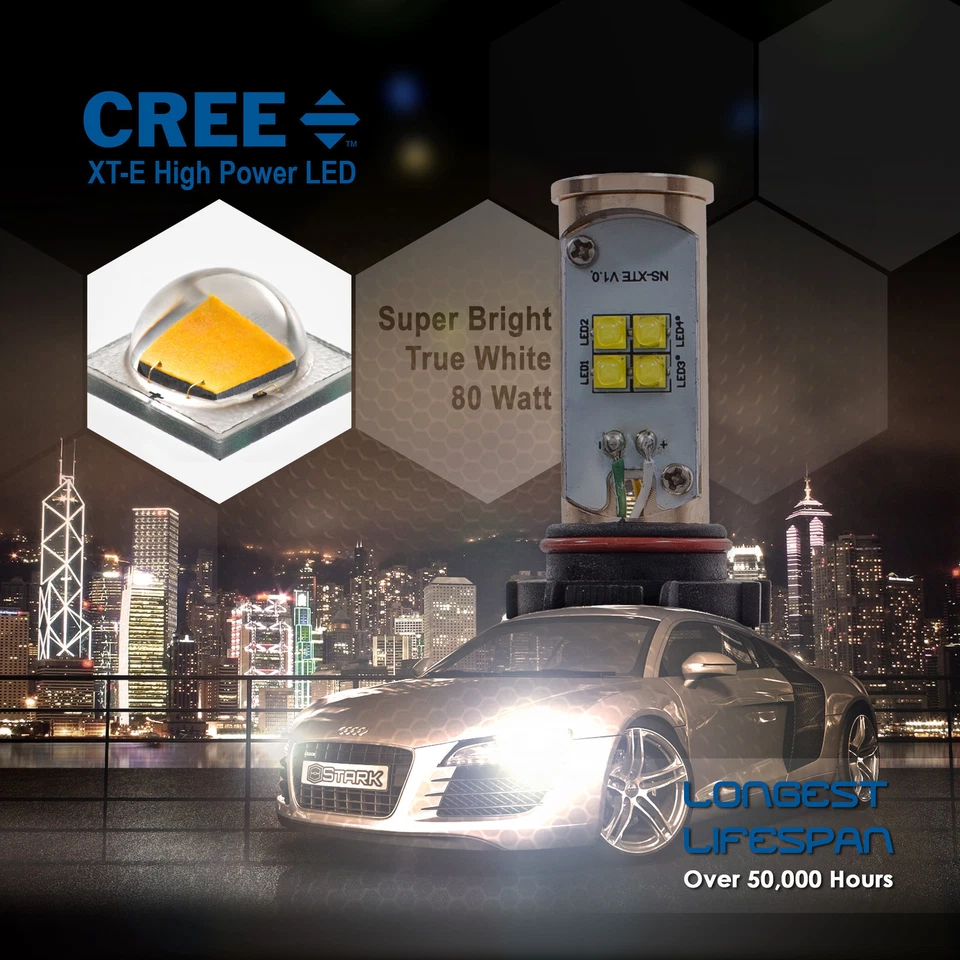 LED 80W 7800LM LED Conversion Kit CREE XT-E 6000K White Headlight High Fog Light - Image 4 of 4