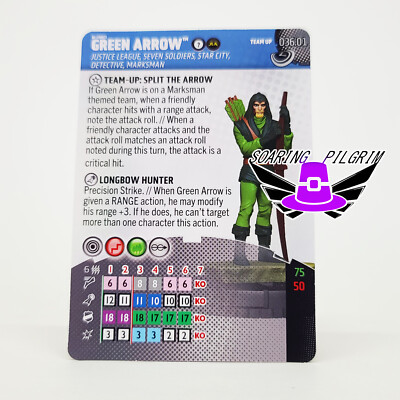 DC Heroclix GREEN ARROW - TEAM-UP CARD 036.01  Masters of Time Set