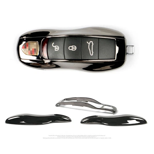 Black Car Key Fob Cover Shell OE For Porsche Cayenne Panamera Macan 911 Boxster - Picture 4 of 10