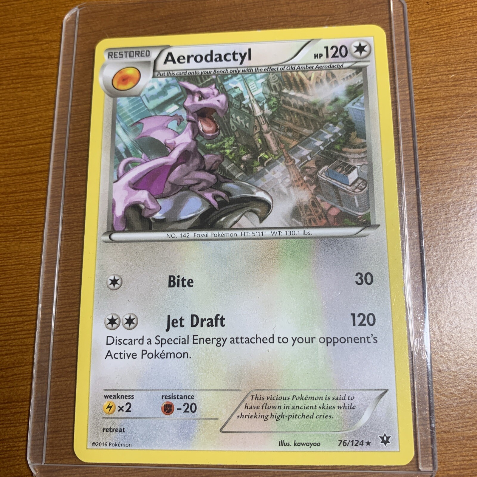 Pokémon TCG Aerodactyl Fates Collide 76/124 Regular Rare (LP)