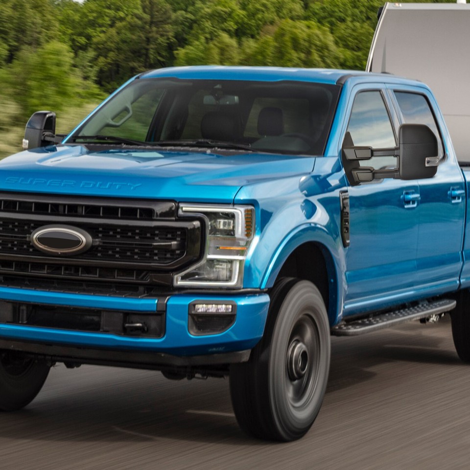 Power Heated Towing Mirrors For 2017-2020 Ford F-250 Super Duty – Pair With LED Signals & Temp Sensor
