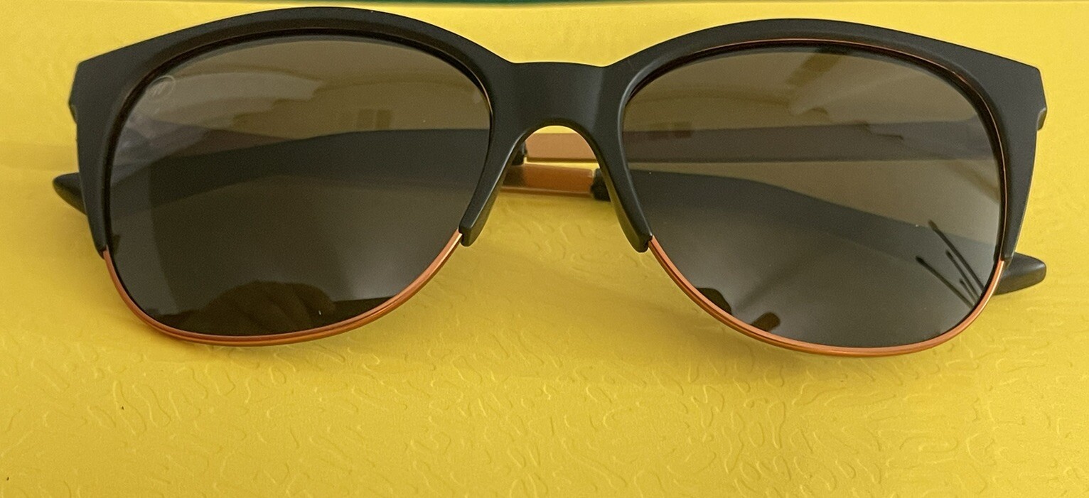 Blenders Eyewear BE3803 Americano Black/Gold Round Polarized Sunglasses