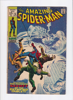 AMAZING SPIDER-MAN #74 [1969 GD+] ''THE FANTASTIC SECRET OF THE PETRIFIED TABLET''
