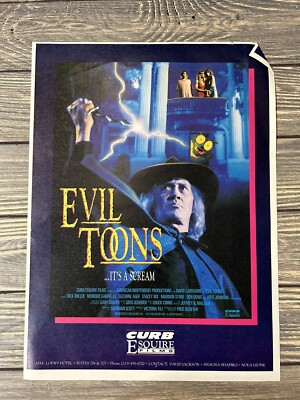 Vintage 1991 Exiled Evil Toons Curb Esquire Films Print Ad