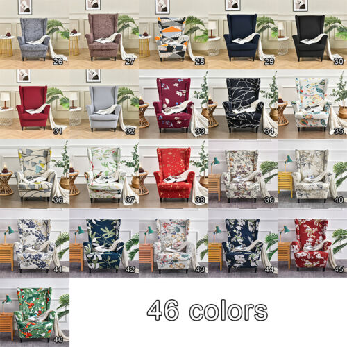 Elastic Armchair Wingback SlipCover Arm Wing Back Chair Cover Stretch Protector - Bild 1 von 58