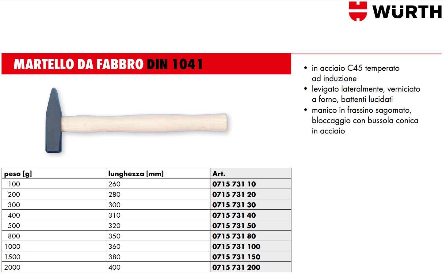 Martello Da Meccanico In Fibra Di Vetro Da 2 Kg KD243 - Foto 9