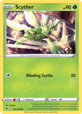 Scyther 4/189 Common | Astral Radiance | Pokemon Card | eBay Scyther 4/189 Common | Astral Radiance | Pokemon Card | eBay