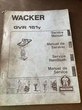 Wacker Rammer GVR-151Y Compactor Jumping Jack Repair service Book Manual shop