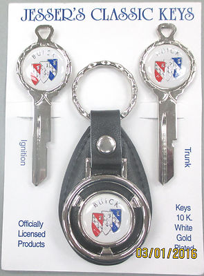 Buick White Tri Shield Logo Deluxe White Gold Classic Keys Set