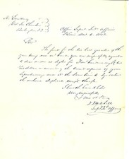 1842 Signed Letter by D.D. MITCHELL - Superintendent SAC & FOX INDIAN AFFAIRS