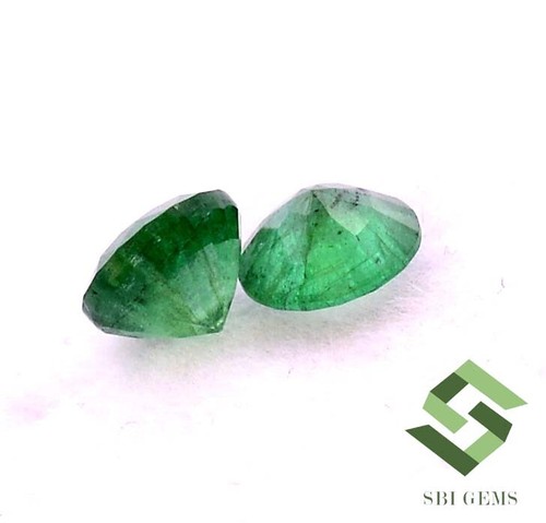 1.16 Cts Zertifiziert Natürlicher Smaragd Rund Schliff Paar 5.50 MM Unbehandelt - Bild 6 von 6