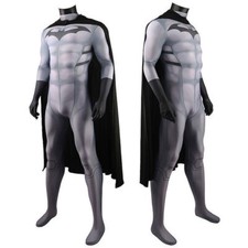 The Gray Batman Jumpsuit Superhero Cosplay 3D Bodysuit Costume Halloween Adult