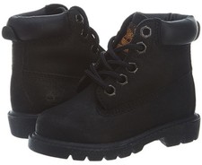 Timberland 6-Inch Boot Toddler Boys Girls Black Nubuck Leather Kids Boots 10810