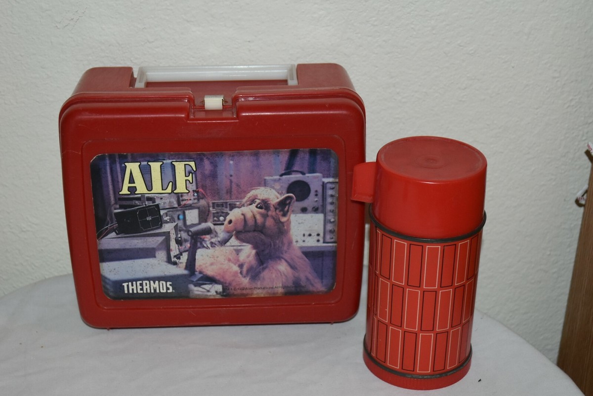 VINTAGE Alien Productions 1987 ALF THERMOS plastic lunch box & vtg